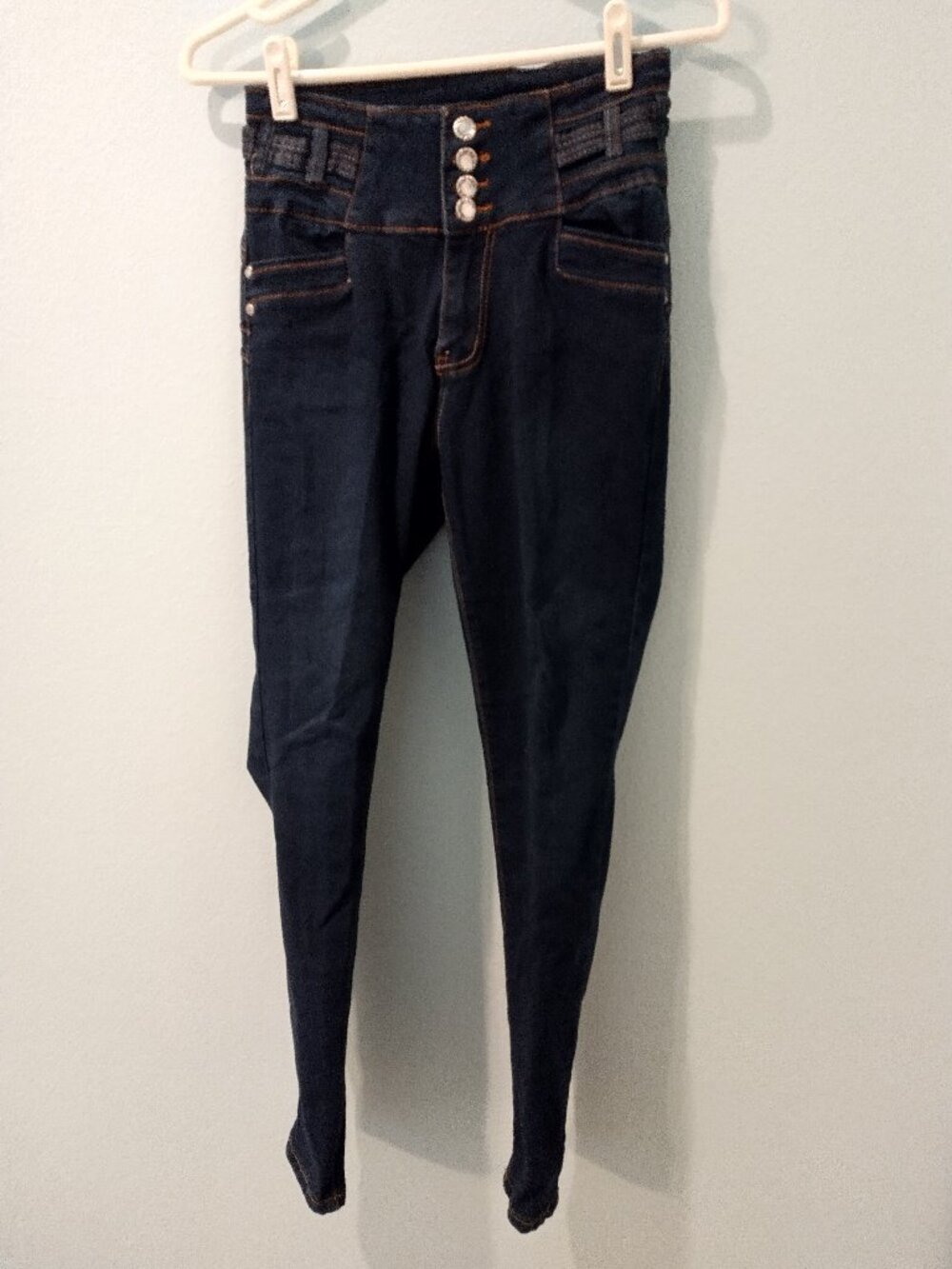 Women's Dark Blue Denim Jeans- MI Brand -Size 7 -- Slim Leg